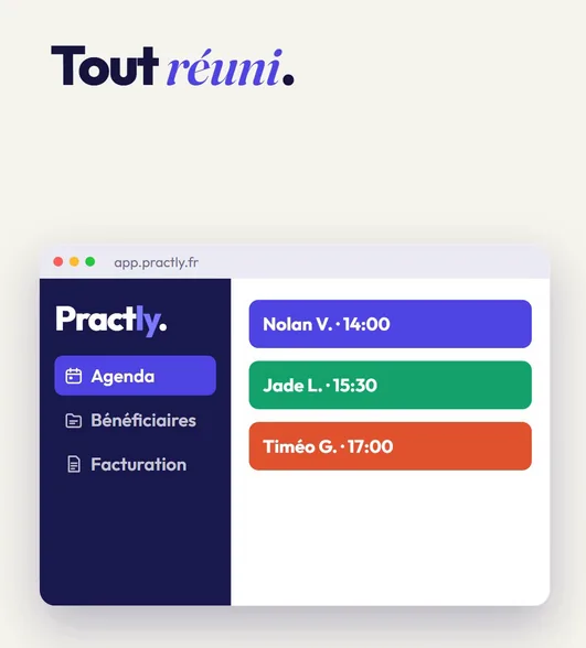 Agenda de la semaine dans Practly