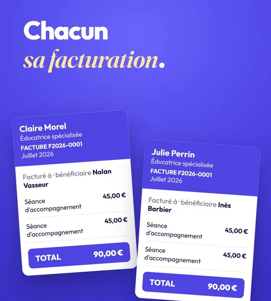 Deux praticiennes du même cabinet, chacune avec sa propre facture